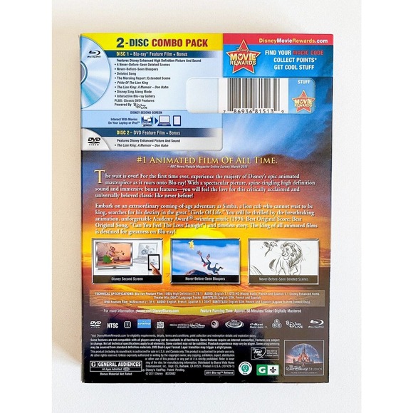 The Lion King Diamond Edition Blu-ray With Slipcover - Picture 2 of 8